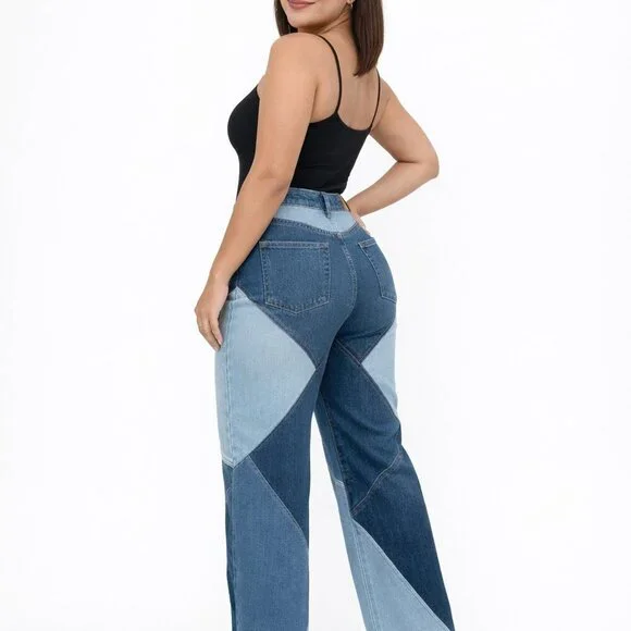 "Sculpt & Flare" Patchwork Jeans - Picture 3 of 14